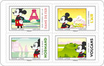 Carnet 12 timbres - Mickey & la France - Lettre verte