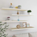 vidaXL Étagères flottantes 4 Pièces chêne et blanc 120x23 5x3 8 cm MDF