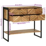 vidaXL Table console Marron 90 x 35 x 80 cm bois de manguier massif