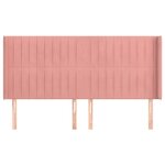vidaXL Tête de lit avec oreilles Rose 163x16x118/128 cm Velours
