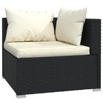 vidaXL Salon de jardin 8 Pièces avec coussins résine tressée noir