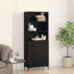 vidaXL Haut Armoire Montage mural 2 Pièces Chêne noir 70 x 34 x 180 cm