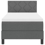 vidaXL Lit Box Spring avec Matelas Gris Foncé 80x200 cm Tissu