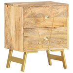 vidaXL Table de chevet 40x30x50 cm Bois de manguier massif