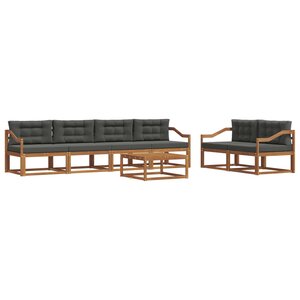 vidaXL Ensemble de canapés d'extérieur 7 Pièces Naturel et Anthracite
