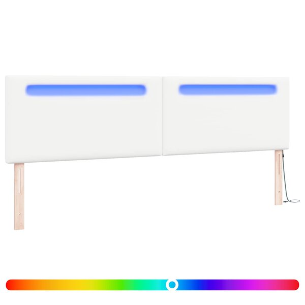 vidaXL Tête de lit LED Blanc 200 cm Cuir synthétique