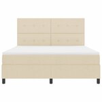 vidaXL Lit à ressorts avec matelas Crème 180 x 200 cm tissu