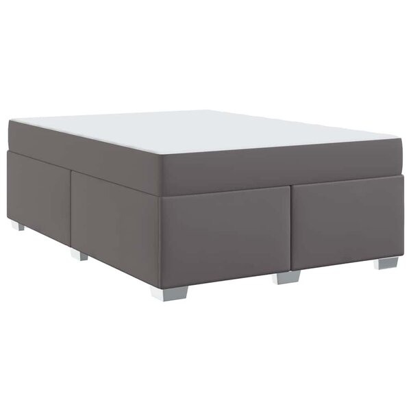 vidaXL Cadre de lit avec matelas Gris 160 x 200 cm tissu