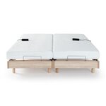 Matelas mousse ferme 14 cm + 2 sommiers électriques décor chêne 80 x 200 cm