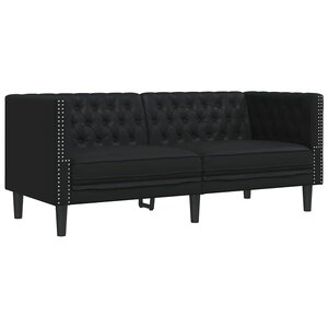 vidaXL Canapé Chesterfield Argyle Noir 174 x 74.5 x 70.5 cm Faux cuir
