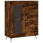 vidaXL Buffet haut Chêne fumé 69 5x34x180 cm Bois d'ingénierie
