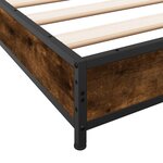 vidaXL Cadre de lit chêne fumé 90x200 cm bois d'ingénierie et métal