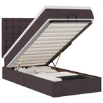 vidaXL Lit ottoman avec matelas marron foncé 90x200 cm tissu