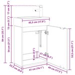 vidaXL Meuble de salle de bain avec robinet Gris béton