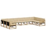 vidaXL Ensemble de canapés d'extérieur 10 Pièces Blanc et Beige