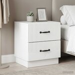 vidaXL Cabinet de chevet avec tiroir 2 Pièces Blanc 43 x 34 5 x 44 5 cm