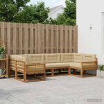 vidaXL Ensemble de canapés d'extérieur 7 Pièces Naturel et Beige
