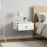 vidaXL Cabinet de chevet mural 2 Pièces Blanc 49 x 34 5 x 20 cm