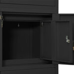 Armoire de bureau avec 3 étagères réglables et casier design moderne 90 x 40 x 180 cm en acier anthracite 02_0046914