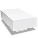 vidaXL Table basse blanc brillant