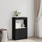 vidaXL Buffet haut noir 63x33x100 cm bois d'ingénierie