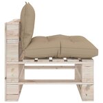 Vidaxl canapé de milieu palette de jardin avec coussins bois de pin