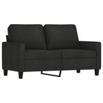 vidaXL Ensemble de canapés 4 Pièces avec coussins Noir Tissu