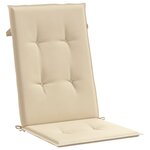 vidaXL Coussins de chaise de jardin dossier haut lot de 6 beige tissu