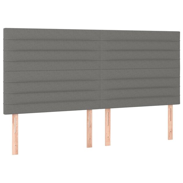vidaXL Têtes de lit 4 Pièces Gris foncé 100x5x78/88 cm Tissu