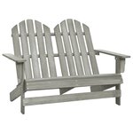 vidaXL Chaise de jardin Adirondack 2 places bois de sapin massif gris