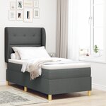 Lit Box Spring vidaXL avec matelas gris foncé 90x200 cm en tissu