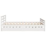 vidaXL Cadre de lit sans matelas blanc 135x190 cm bois de pin massif