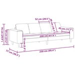 Sofa en tissu avec coussin Vert gris 208 cm Tissu en velours côtelé