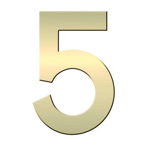 N° 5 en Laiton  adhésif puissant  50 mm x 2 mm