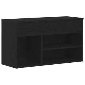 vidaXL Banc à chaussures Chêne noir 80 x 30 x 45 cm Bois d'ingénierie