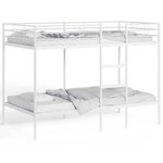 VidaXL Lit superposé sans matelas blanc 107x203 cm acier