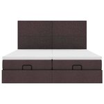 VidaXL Cadre de lit ottoman avec matelas marron foncé 180x200 cm tissu