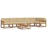 vidaXL Ensemble de canapés d'extérieur 7 Pièces Naturel et Beige