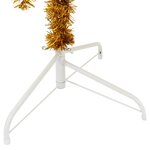 vidaXL Demi sapin de Noël artificiel avec support doré 240 cm PET