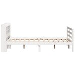 vidaXL Cadre de lit et tête de lit blanc 140x190 cm bois de pin massif