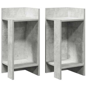 vidaXL Tables d'appoint 2 Pièces avec étagère gris béton 25 5x27x60 cm