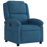 vidaXL Fauteuil inclinable électrique bleu velours