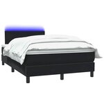 vidaXL Sommier à lattes de lit avec matelas et LED noir 120x210 cm velours