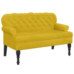 vidaXL Banc avec dossier jaune 119 5x64 5x75 cm velours