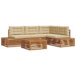 vidaXL Ensemble de canapés d'extérieur 5 Pièce Naturel et Beige