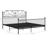 vidaXL Cadre de lit sans matelas noir métal 180x200 cm