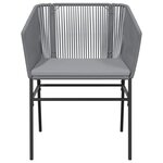 vidaXL Ensemble à manger jardin coussins 5 Pièces gris poly rotin verre