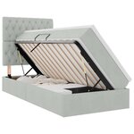 vidaXL Lit avec rangement et matelas Gris clair 90 x 190 cm Velours