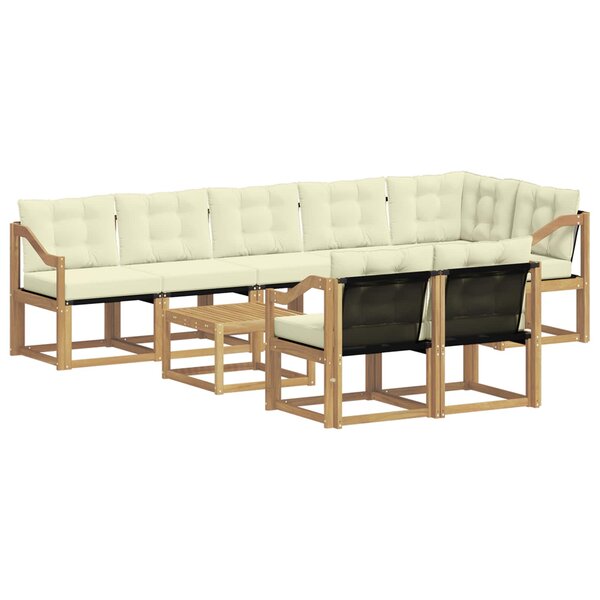 vidaXL Ensemble de canapés d'extérieur 9 Pièces Blanc et crème