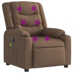 vidaXL Fauteuil de massage inclinable Marron Tissu